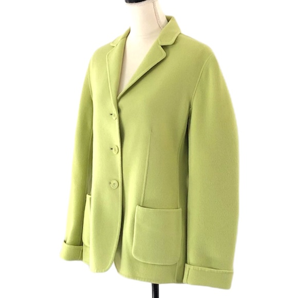 Jones New York Chartreuse Wool Blend Jacket Size 12 - Picture 2 of 10